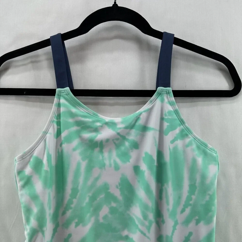 Justice Swimsuit Youth Size 16 Tie Dye One Piece Bathing Suit Beach Green